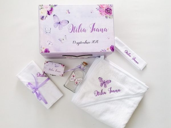 Trusou botez - Fluturaș mov