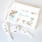 Set moț - Fetița cu flori albastru