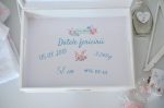 Trusou botez - Fetița cu flori albastru - imagine 3