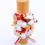 Lumânare botez din  ceară de albine tradițională