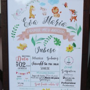 Tablou aniversar fetițe-jungla