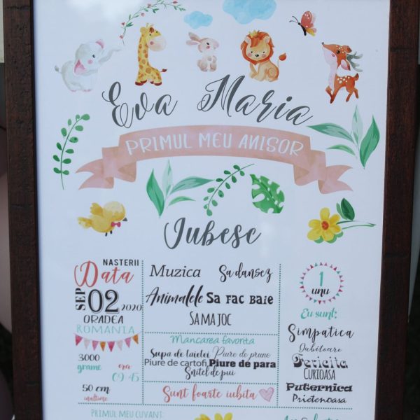 Tablou aniversar fetițe-jungla