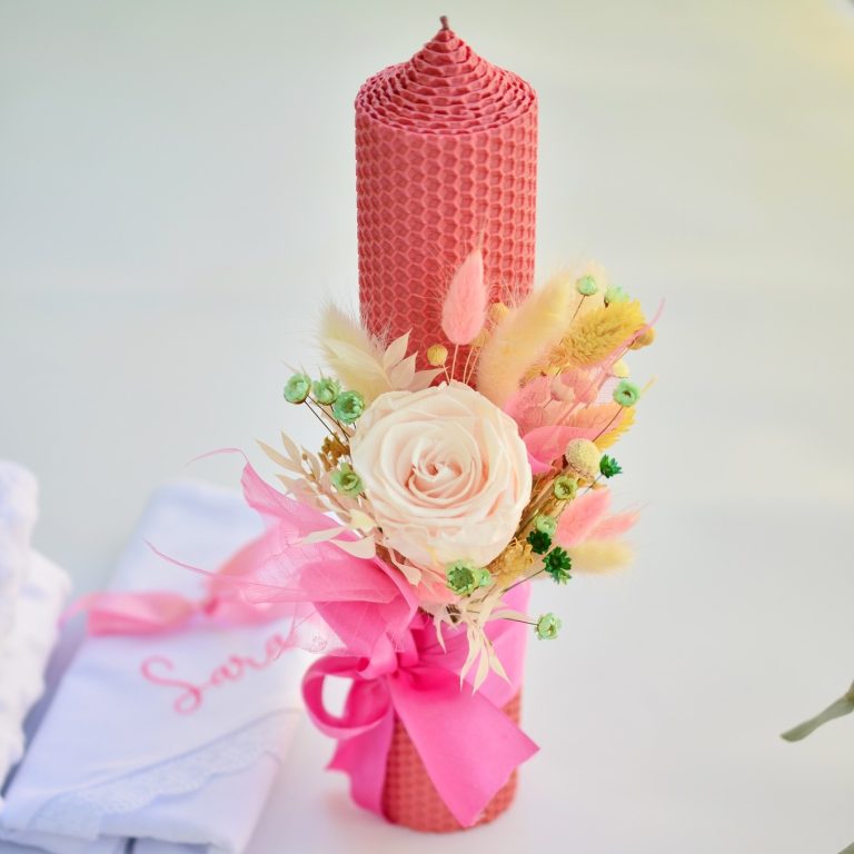 lumanare botez flori