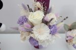 Lumanare botez flori uscate mov