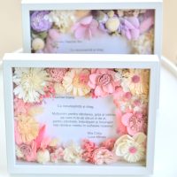 Tablou personalizat cu mesaj din flori uscate