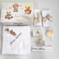 Trusou botez ursuleți crem