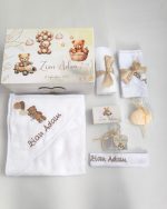 Trusou botez ursuleți crem