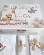 Trusou botez personalizat pentru băiat – model Ursuleț de Poveste - imagine 3