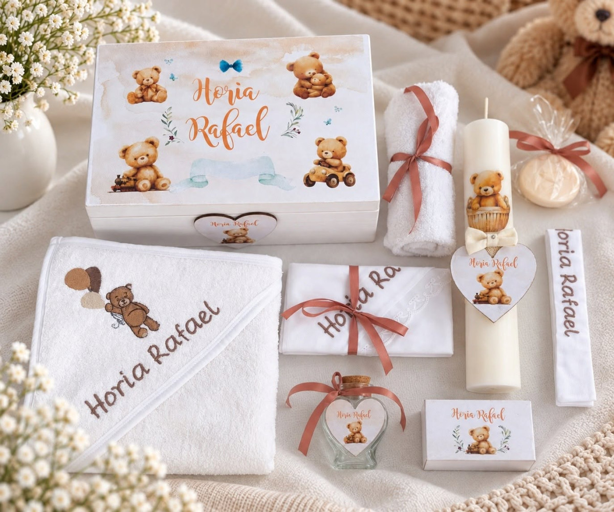 TTrusou botez personalizat pentru băiat– 4 ursuleti TTrusou botez personalizat pentru băiat– 4 ursuleti