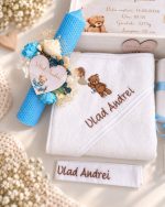 Trusoul de botez personalizat pentru băiat – model Ursuleț de Poveste-albastru - imagine 8